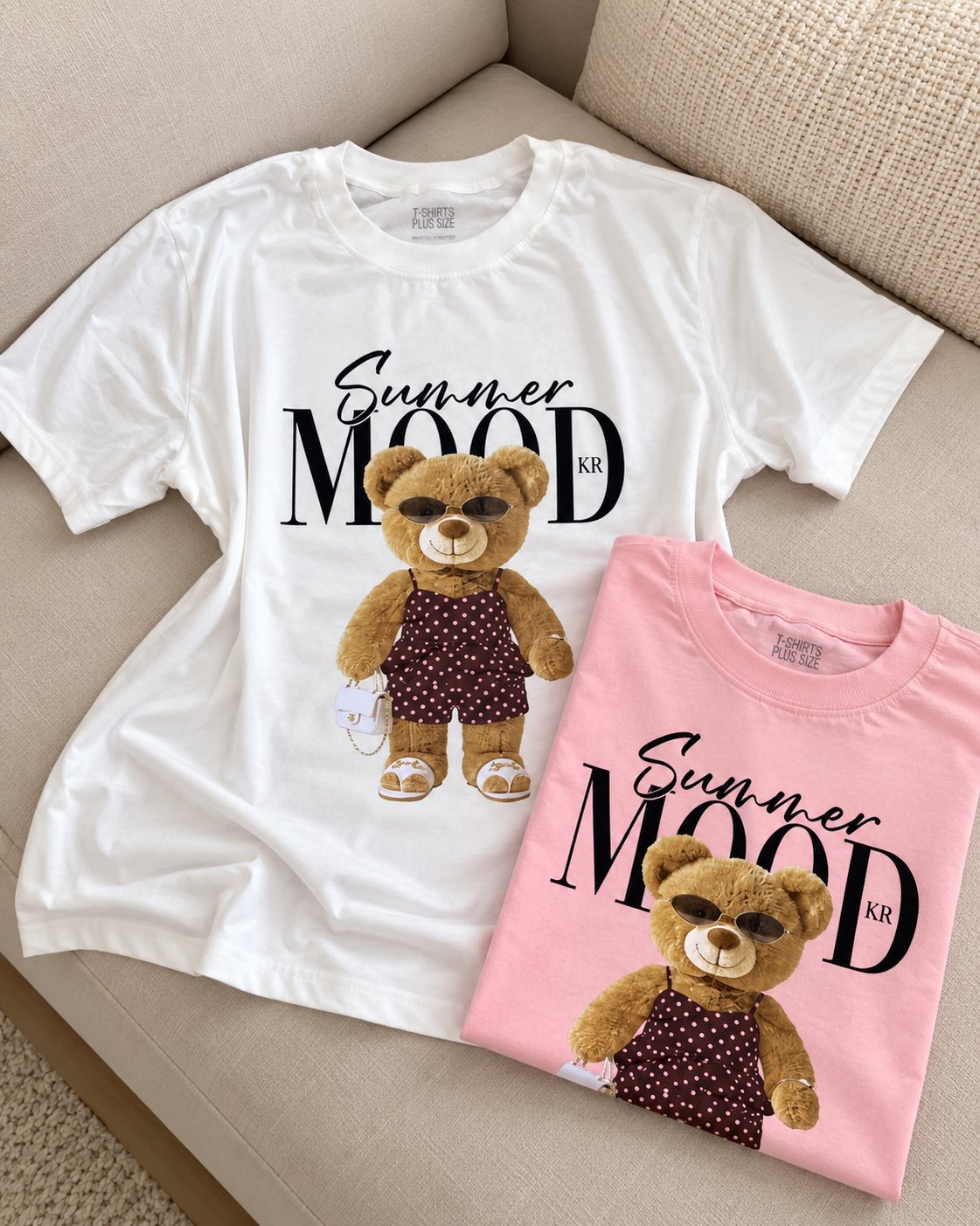 T- shirt plus size urso mood